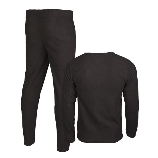 Mil-Tec Fleece Underwear Set Round Neck - Σετ Ισοθερμικών Εσωρούχων Φλις - Μαύρο
