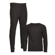Mil-Tec Fleece Underwear Set Round Neck - Σετ Ισοθερμικών Εσωρούχων Φλις - Μαύρο