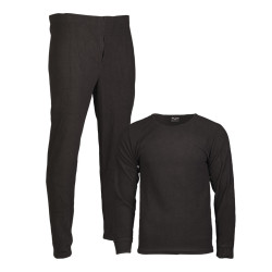 Mil-Tec Fleece Underwear Set Round Neck - Σετ Ισοθερμικών Εσωρούχων Φλις - Μαύρο